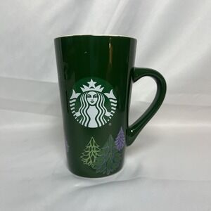 Collect Starbucks Christmas Tree Coffee Cup 16oz  Holiday  Mermaid Logo Sh10